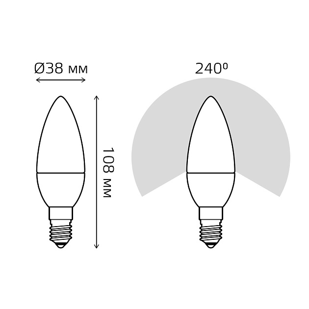 Лампа светодиодная Gauss E14 10W 3000K матовая 33110 фото 2