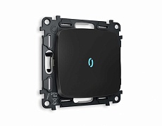 Комплект механизма 1-кл выключателя AMBRELLA VOLT с подсветкой 10000K OMEGA Черный матовый QUANT (OP8020, VM101, G17B) MO802020