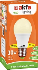 Лампа светодиодная Akfa Lighting E27 10W 4000K матовая FLLBL102740A 1