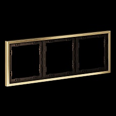 Рамка металлическая на 3 поста, S70 Metal (латунь) Voltum VLSM120309 1
