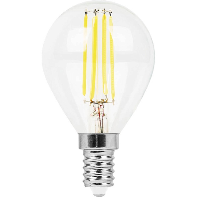 Лампа светодиодная филаментная Feron E14 5W 2700K Шар Прозрачная LB-61 25578 Фото № 3
