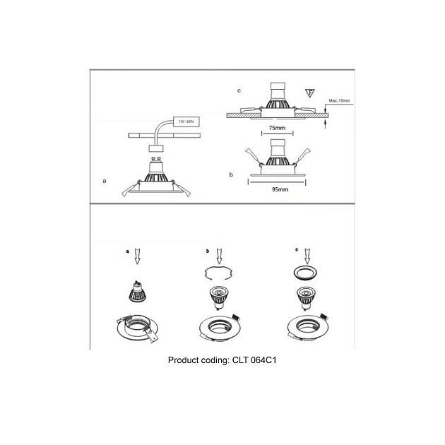 Встраиваемый светильник Crystal Lux CLT 064C1 WH изображение 2 Встраиваемый светильник Crystal Lux CLT 064C1 WH Фото № 2