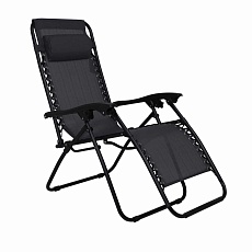 Шезлонг AksHome Relax черный, ткань 87207