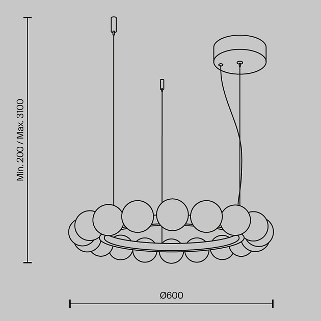 Подвесной светильник Maytoni MOD331PL-L32BS3K изображение 4 Подвесной светильник Maytoni MOD331PL-L32BS3K Фото № 4