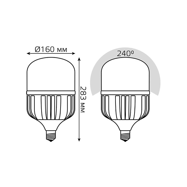 Лампа светодиодная Gauss E40 95W 6500K матовая 60430 Фото № 4