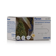 Светодиодная гирлянда Feron Линейная 230V теплый белый 8 режимов CL10 48181 1