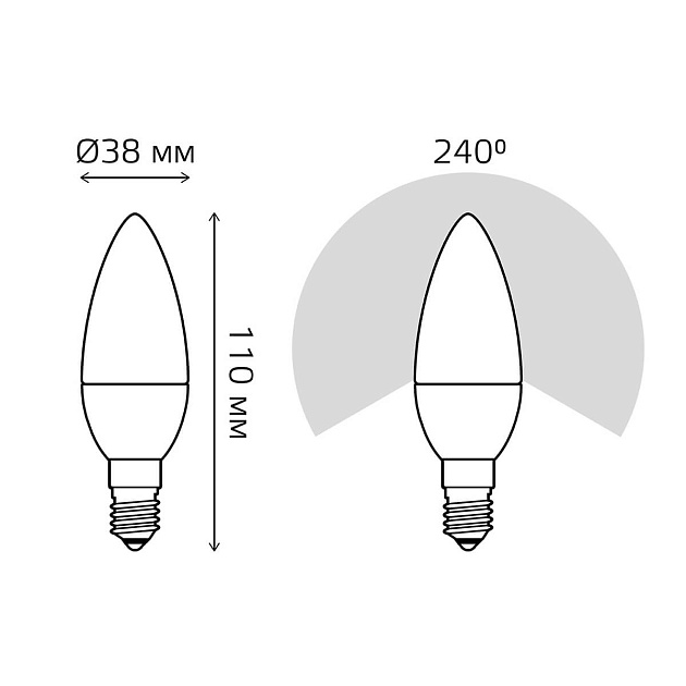 Лампа светодиодная диммируемая Gauss E14 7W 3000K матовая 103101107-D фото 4