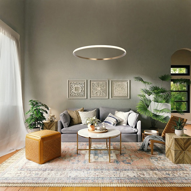 Подвесной светодиодный светильник Eurosvet Collars 90264/1 латунь изображение 4 Подвесной светодиодный светильник Eurosvet Collars 90264/1 латунь Фото № 4