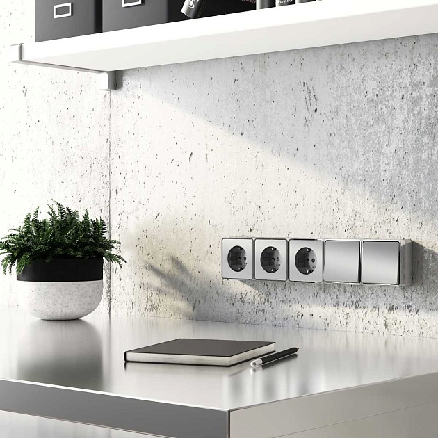 Выключатель одноклавишный проходной Werkel Gallant серебряный W5012006 4690389167096 изображение 2 Выключатель одноклавишный проходной Werkel Gallant серебряный W5012006 4690389167096 Фото № 2