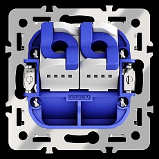 Механизм розетки компьютерной двойной RJ45+RJ45 кат.6, S70 Voltum VLS0602M 2