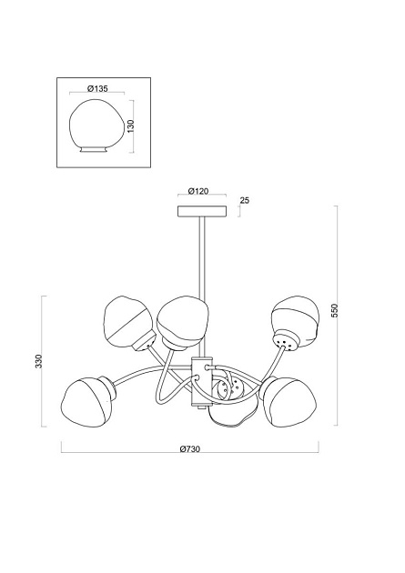 Люстра Freya FR8017PL-06MG Фото № 5