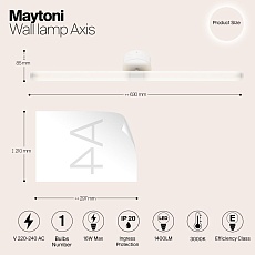 Подсветка для зеркал Maytoni Axis MOD106WL-L16W3K 1