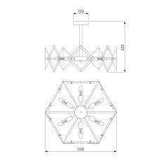 Потолочная люстра Eurosvet Origami 60121/6 латунь Smart 3