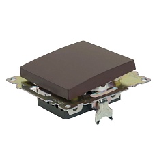 Переключатель перекрестный одноклавишный Stekker Катрин шоколад GLS10-7110-04 49180 4