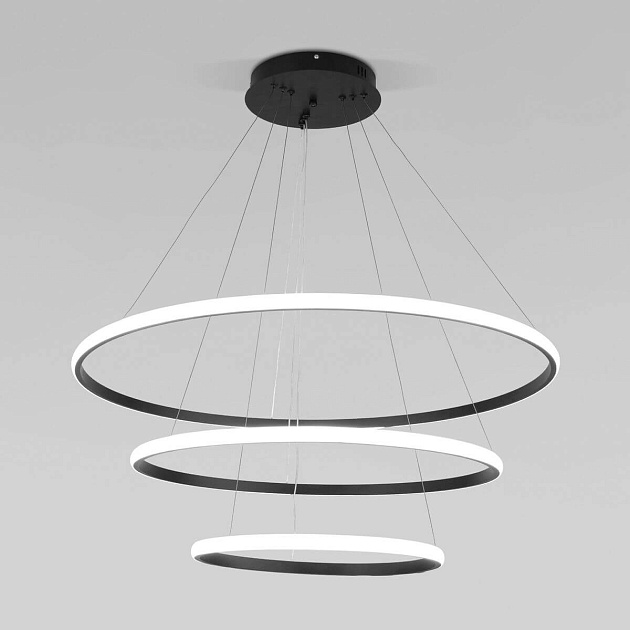 Подвесной светодиодный светильник Eurosvet Collars 90264/3 черный Фото № 1