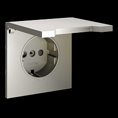 Накладка для розетки с заземлением защитными шторками и крышкой S70 (шелк) Voltum VLS000804