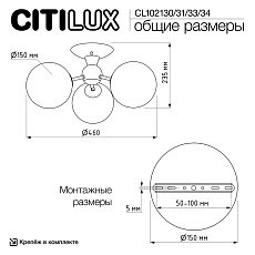 Потолочная люстра Citilux Томми CL102134 1
