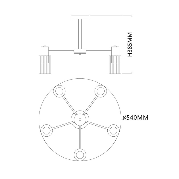 Потолочная люстра Escada Diversity 2120/5P Gold Фото № 2