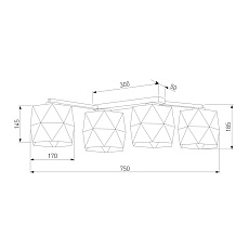 Потолочная люстра TK Lighting 1043 Siro Black Gold 1