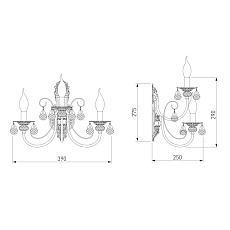Бра Eurosvet Alda 3305/3 латунь/прозрачный хрусталь Strotskis a072113 1
