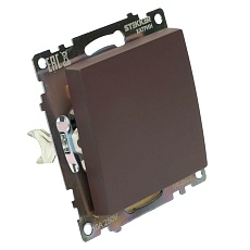 Переключатель перекрестный одноклавишный Stekker Катрин шоколад GLS10-7110-04 49180 5