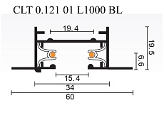 Шинопровод встраиваемый однофазный Crystal Lux CLT 0.121 01 L1000 BL 3