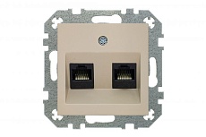 Розетка 2хRJ45 Liregus Retro кремовый омбре 29-137 1