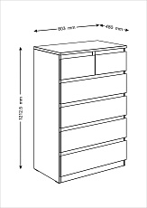 Комод Шведский Стандарт Мальта 80х121 4+2 ящика 2.05.02.100.5 3