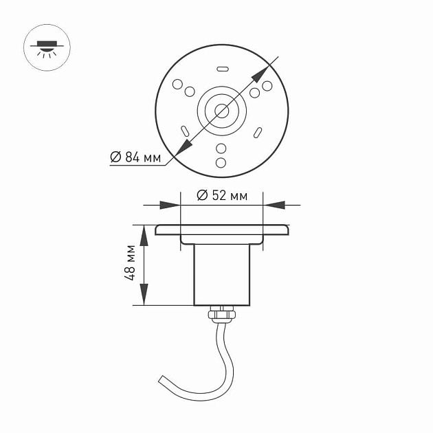 Ландшафтный светодиодный светильник Arlight KT-Aqua-R85-7W Warm3000 024938 Фото № 4