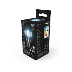 Лампа светодиодная филаментная Gauss E27 10W 4100К прозрачная 102802210 2
