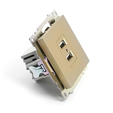Розетка 2хUSB Stekker Катрин золото GLS10-7115-08 49229 3