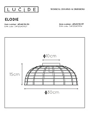 Потолочный светильник Lucide Elodie 45149/30/37 1