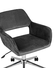 Поворотное кресло Stool Group Ross велюр серый ROSS CHROME VELVET GREY 1