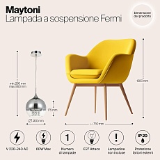 Подвесной светильник Maytoni Fermi P140-PL-110-1-N 1