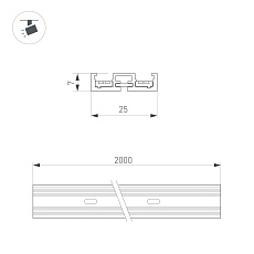 Шинопровод Arlight Mag-Vibe-Track-257-2000 044504 1