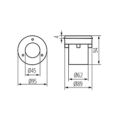 Грунтовый светильник Kanlux GORDO N 1W CW-O-SR 18193 1