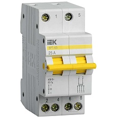 Выключатель-разъединитель трехпозиционный ВРТ-63 2P 25А IEK MPR10-2-025
