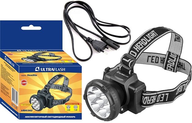 Налобный светодиодный фонарь Ultraflash Headlite аккумуляторный 90х75 30 лм LED5362 11256 фото 5