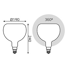 Лампа светодиодная филаментная диммируемая Gauss E27 10W 4100К матовая 1017802210-D 1