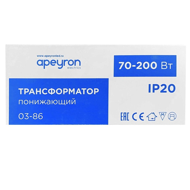 Трансформатор Apeyron AC 12V 70-200W IP20 03-86 фото 7