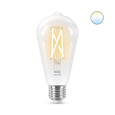 Лампа светодиодная филаментная диммируемая WiZ E27 7W 2700-6500K прозрачная Wi-Fi BLE60WST64E27927-65CL1PF/6 929003018601 4