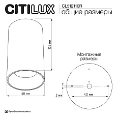 Потолочный светильник Citilux Axel CL512110R 1