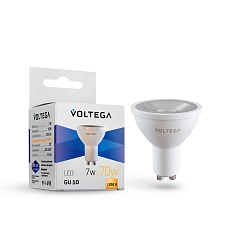 Лампа светодиодная Voltega GU10 7W 2700K прозрачная 7252 1