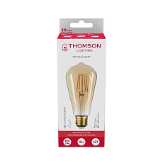Лампа светодиодная филаментная Thomson E27 9W 2400K прямосторонняя трубчатая прозрачная TH-B2130 1