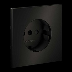 Накладка для розетки с заземлением и защитными шторками, S70 Metal (антрацит) Voltum VLSM000712 3