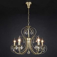 Подвесная люстра Eurosvet Alda 3305/5 латунь/прозрачный хрусталь Strotskis a072114 2