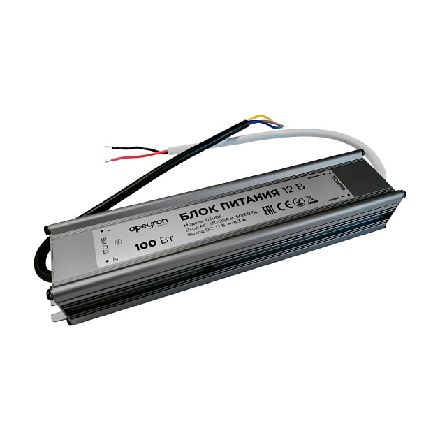 Блок питания Apeyron 12V 100W IP67 8,33A 03-106 Фото № 1