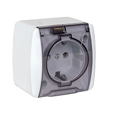 Владивосток Розетка 1-местная 16А с заземлением с прозрачной крышкой IP54 EKF EQR16-029-30-54-T