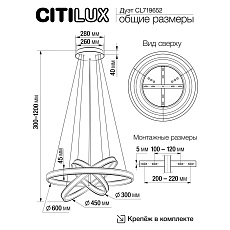 Подвесной светодиодный светильник Citilux Дуэт CL719652 1
