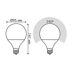 Лампа светодиодная Gauss E27 16W 3000K матовая 105102116 1